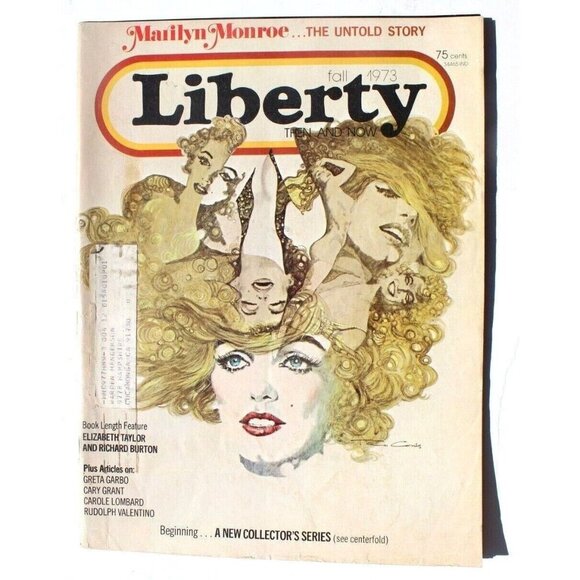 Liberty Then And Now Magazine Fall 1973 Marilyn Monroe Garbo Cary Grant Taylor - Picture 1 of 5